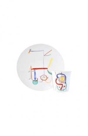 Набор Joan Miro из тарелки и стакана Bernardaud. Цвет: разноцветный