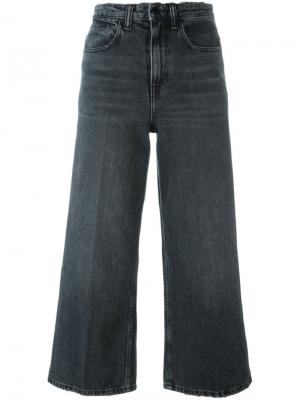 Укороченные широкие джинсы Alexander Wang. Цвет: серый