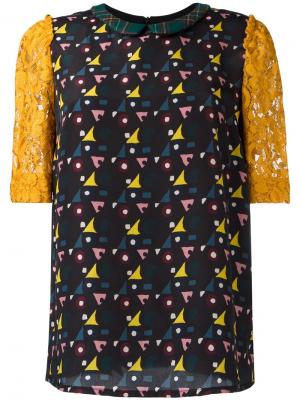 Блузка с кружевными рукавами IM Isola Marras I'M. Цвет: многоцветный