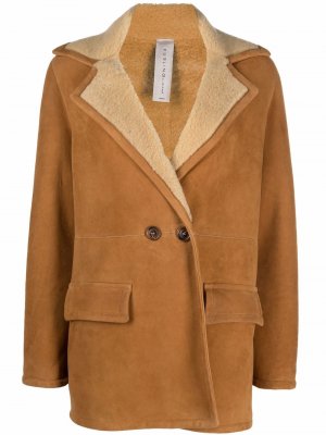 Двубортное пальто Isabel FURLING BY GIANI. Цвет: коричневый
