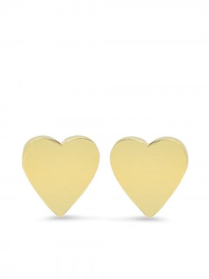 Серьги-гвоздики Heart из желтого золота Jennifer Meyer. Цвет: золотистый