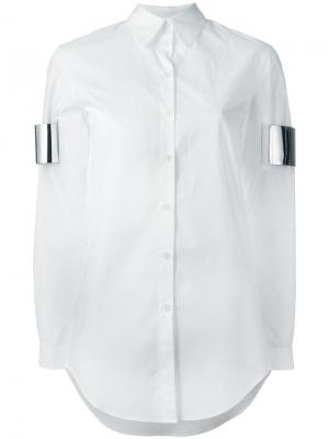 Рубашка декорированная каффами Mm6 Maison Margiela. Цвет: белый