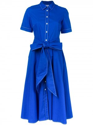 Расклешенное платье с короткими рукавами P.A.R.O.S.H.. Цвет: синий