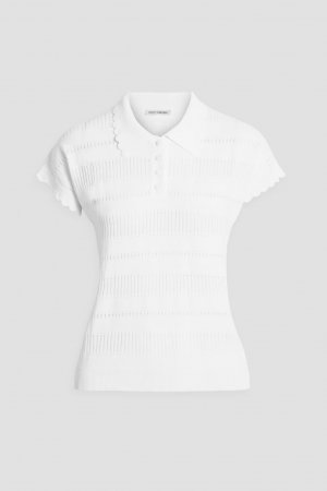 Рубашка-поло вязки Pointelle , белый Autumn Cashmere