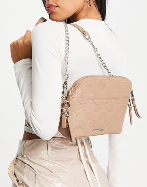 Куполообразная сумка через плечо коричневого цвета с принтом монограммы Bcheriel-Коричневый цвет Steve Madden