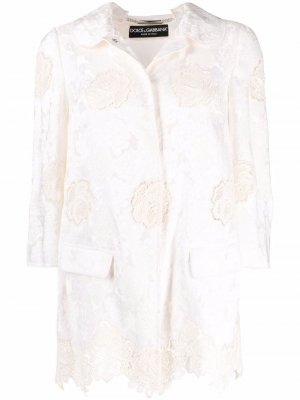 Жаккардовый однобортный пиджак с цветочным узором Dolce & Gabbana Pre-Owned. Цвет: бежевый