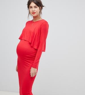 Красное платье миди 2-в-1 -Красный Bluebelle Maternity