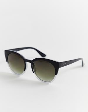 Круглые черные солнцезащитные очки Esprit. Цвет: черный