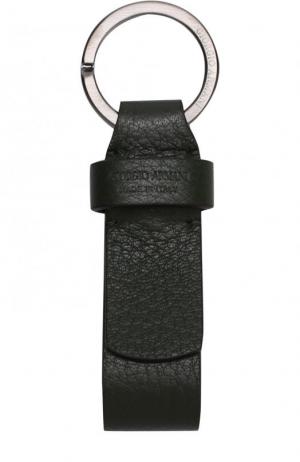 Кожаный брелок для ключей Giorgio Armani. Цвет: зеленый