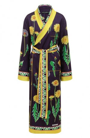 Шелковый халат Dolce & Gabbana. Цвет: фиолетовый