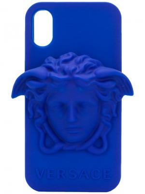 Чехол для iPhone X Medusa Versace. Цвет: синий