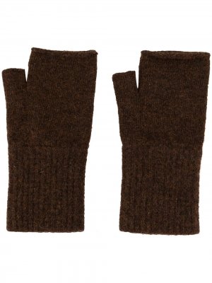 Трикотажные перчатки-митенки Margaret Howell. Цвет: коричневый