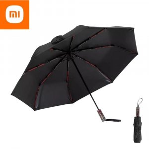 Автоматический зонт KONGGU для солнечной и дождливой погоды, 23 дюйма, красный черный, технологическая версия, механический с защитой от отскока Xiaomi