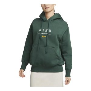 Толстовка (WMNS) Sportswear NSW OS Fleece Pullover L/S Hoodie 'Green', зеленый Nike