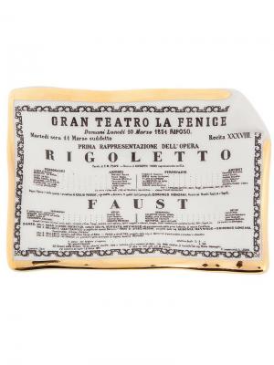 Пепельница Rigoletto с золотистой отделкой Fornasetti. Цвет: серый
