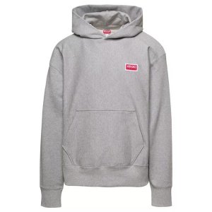 Футболка hoodie with logo print at the front and back , серый Kenzo