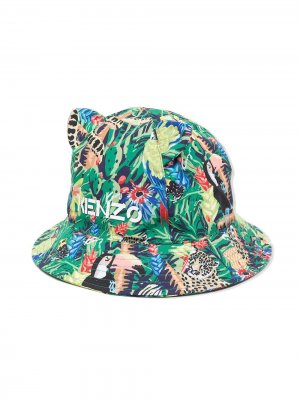 Tropical-print bucket hat Kenzo Kids. Цвет: зеленый