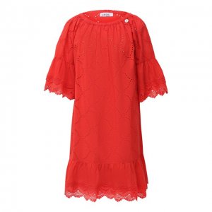 Льняное платье LA FABBRICA DEL LINO. Цвет: красный