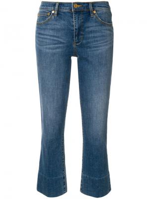Расклешенные укороченные джинсы Tory Burch. Цвет: синий