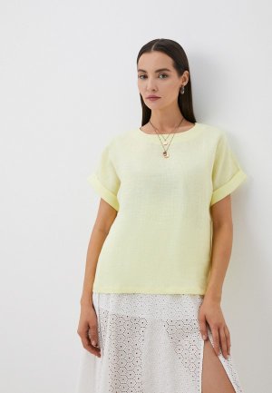 Блуза In Linen. Цвет: желтый