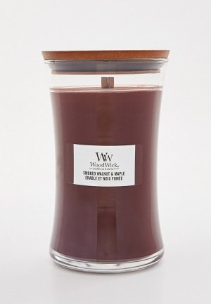 Свеча ароматическая Woodwick Копченый орех и клен, 610гр.. Цвет: бордовый