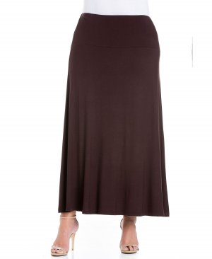 Женская макси-юбка больших размеров 24seven Comfort Apparel, коричневый