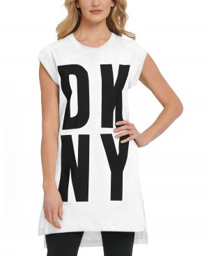 Туника high-low с логотипом , мульти DKNY