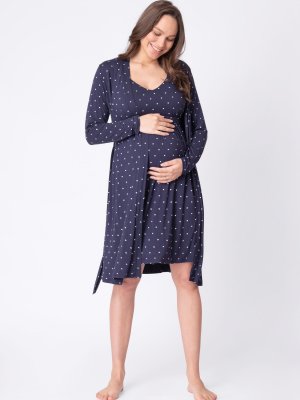 Вечернее платье и халат для беременных кормящих мам Dannie Spot, синий Seraphine