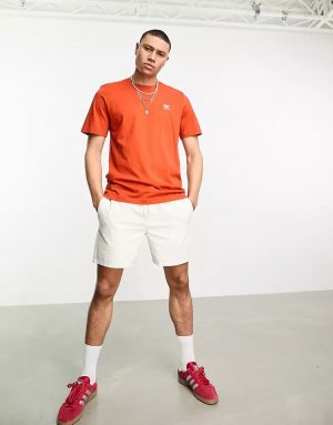 Красная футболка с небольшим логотипом adidas Originals Trefoil Essentials, красный