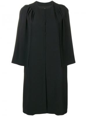 Однобортное пальто с укороченными рукавами Genny. Цвет: черный