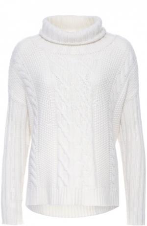 Кашемировый пуловер фактурной вязки с высоким воротником Tse. Цвет: кремовый