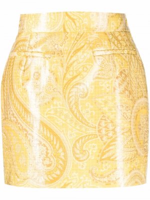 Paisley-print mini skirt ETRO. Цвет: желтый