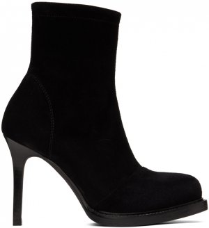 Black Suede Ankle Boots Ann Demeulemeester. Цвет: black