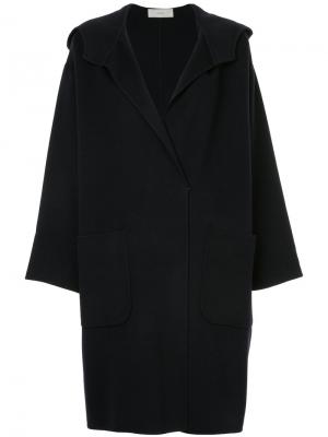 Свободное пальто с капюшоном Cyclas. Цвет: синий