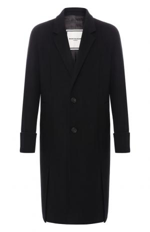 Шерстяное пальто прямого кроя Wooyoungmi. Цвет: черный