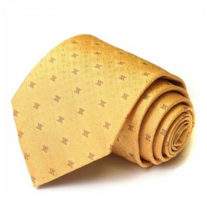 Оригинальный галстук с мелкими буквами 57992 Celine. Цвет: желтый