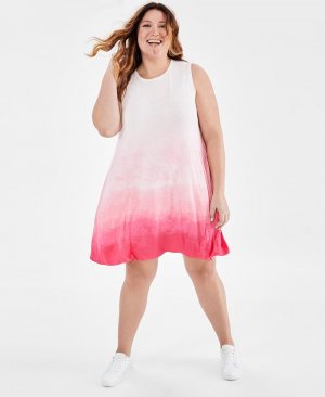 Плюс размер омбреé Платье-шлепанцы без рукавов , розовый Style & Co