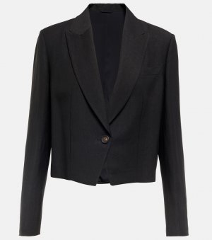 Укороченный пиджак, черный Brunello Cucinelli