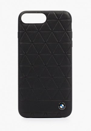 Чехол для iPhone BMW 7 Plus / 8 Plus, Signature Embossed hexagon Leather Black. Цвет: черный