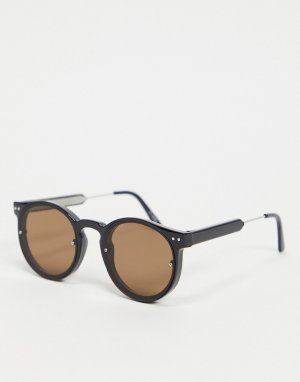 Черные круглые солнцезащитные очки в стиле унисекс Post Punk-Черный Spitfire