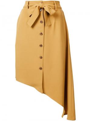 Асимметричная юбка с поясом Tome. Цвет: жёлтый и оранжевый