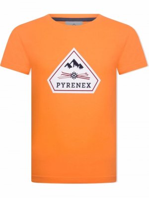 Футболка с логотипом Pyrenex Kids. Цвет: оранжевый