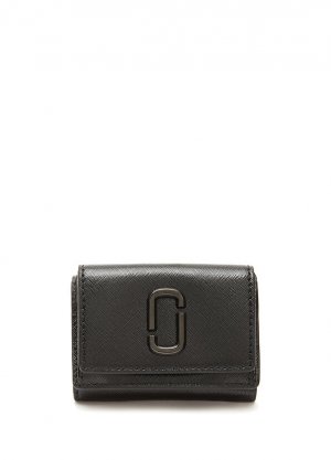 Женский кожаный кошелек с черным логотипом Marc Jacobs