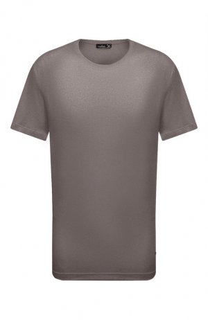 Хлопковая футболка Van Laack. Цвет: серый
