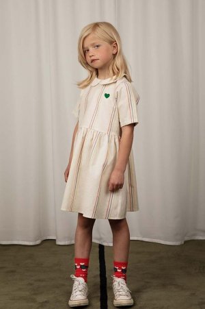 Платье из смесового льна для детей, белый Mini Rodini