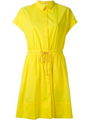 Платье-рубашка с короткими рукавами Vanessa Bruno Athé. Цвет: жёлтый и оранжевый