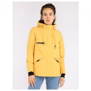 Женская куртка A PASSION PLAY, спортивная, демисезонная, SQ68482, с капюшоном, цвет желтый, размер L Play. Цвет: желтый