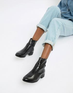 Черные кожаные ботинки с крокодиловым рисунком Ashleigh Office. Цвет: черный