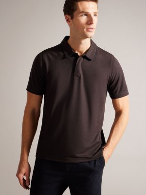 Рубашка-поло с короткими рукавами Aroue замшевой отделкой , коричневый средний Ted Baker