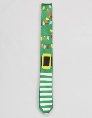Новогодний галстук SSDD. Цвет: зеленый